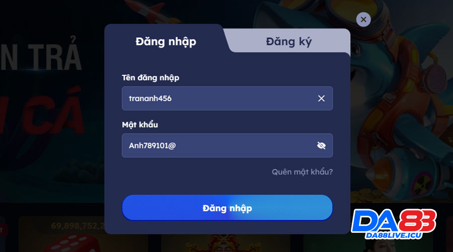 Các bước đăng nhập DA88 dễ dàng