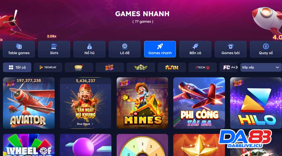 Game nhanh DA88 là trò như thế nào?