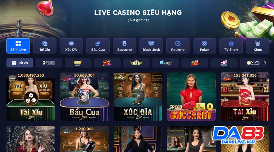 Live Casino thu hút rất nhiều tay chơi trên thế giới